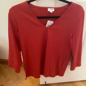 J.Crew Factory, 3/4 sleeves, v neck, textured top, in Spiced Cyanne, Small, NWT
